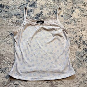 Just Polly NY Babydoll Bear Tank Cute Pastel Y2K Babygirl Coquette Medium